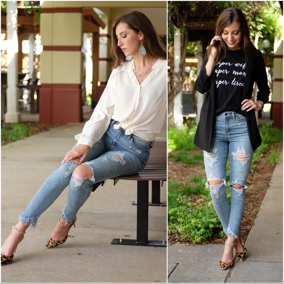 ✨LAST PAIR✨High Waist Distressed Skinny Jeans - Picture 3 of 5